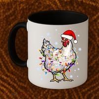 Christmas Santa Chicken Coffee Mug thumb 2