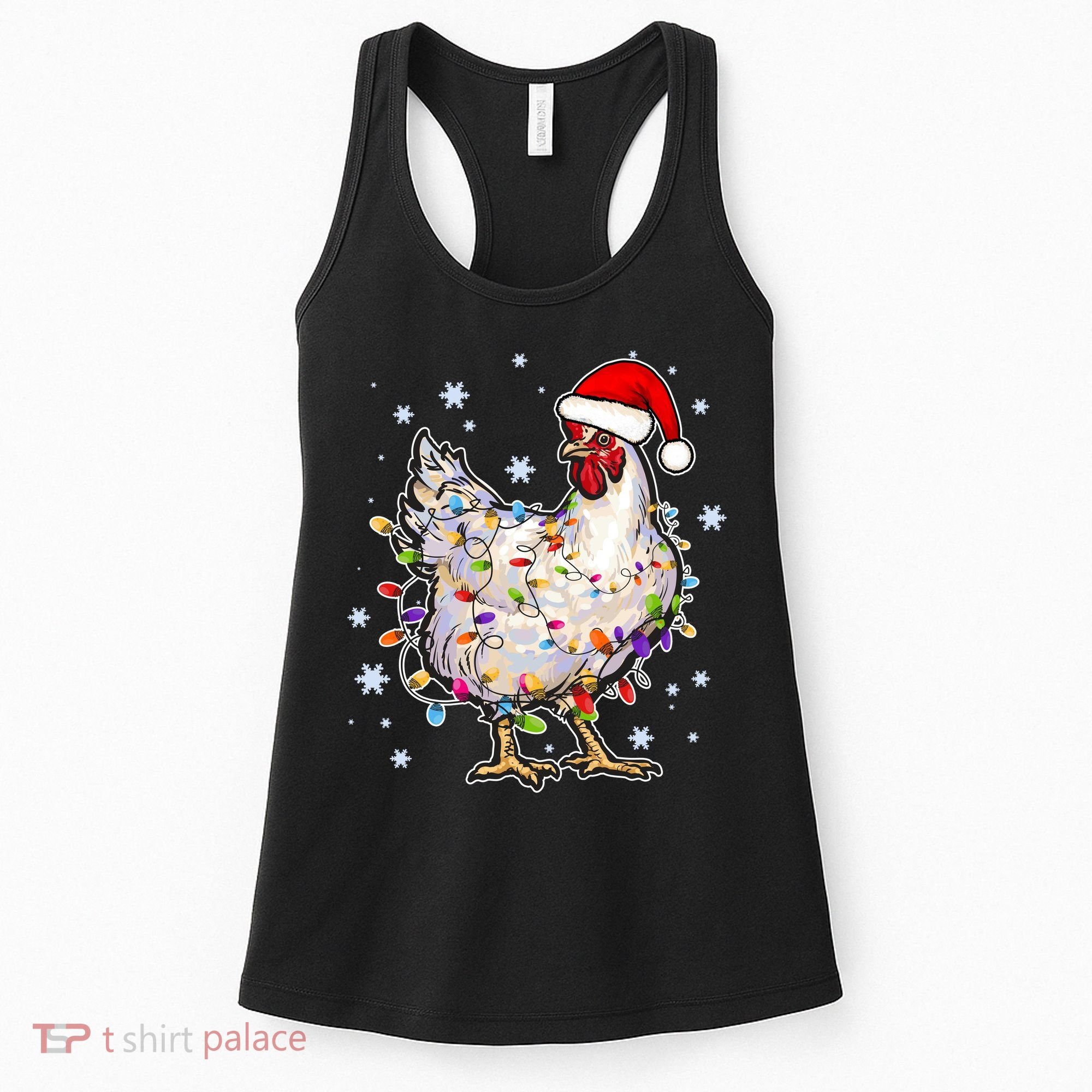 Christmas Santa Chicken Women's Tank Top