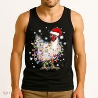 Christmas Santa Chicken Tank Top thumb 3