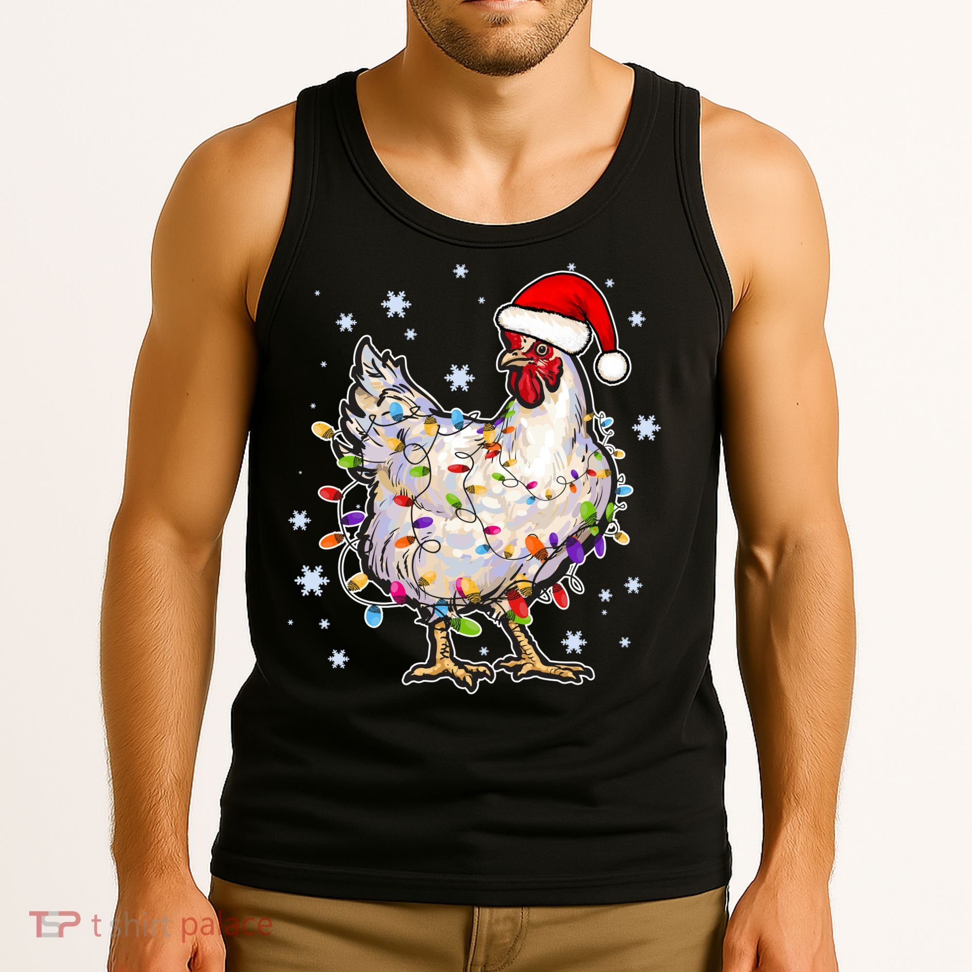 Christmas Santa Chicken Tank Top