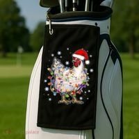 Christmas Santa Chicken Golf Towel thumb 2