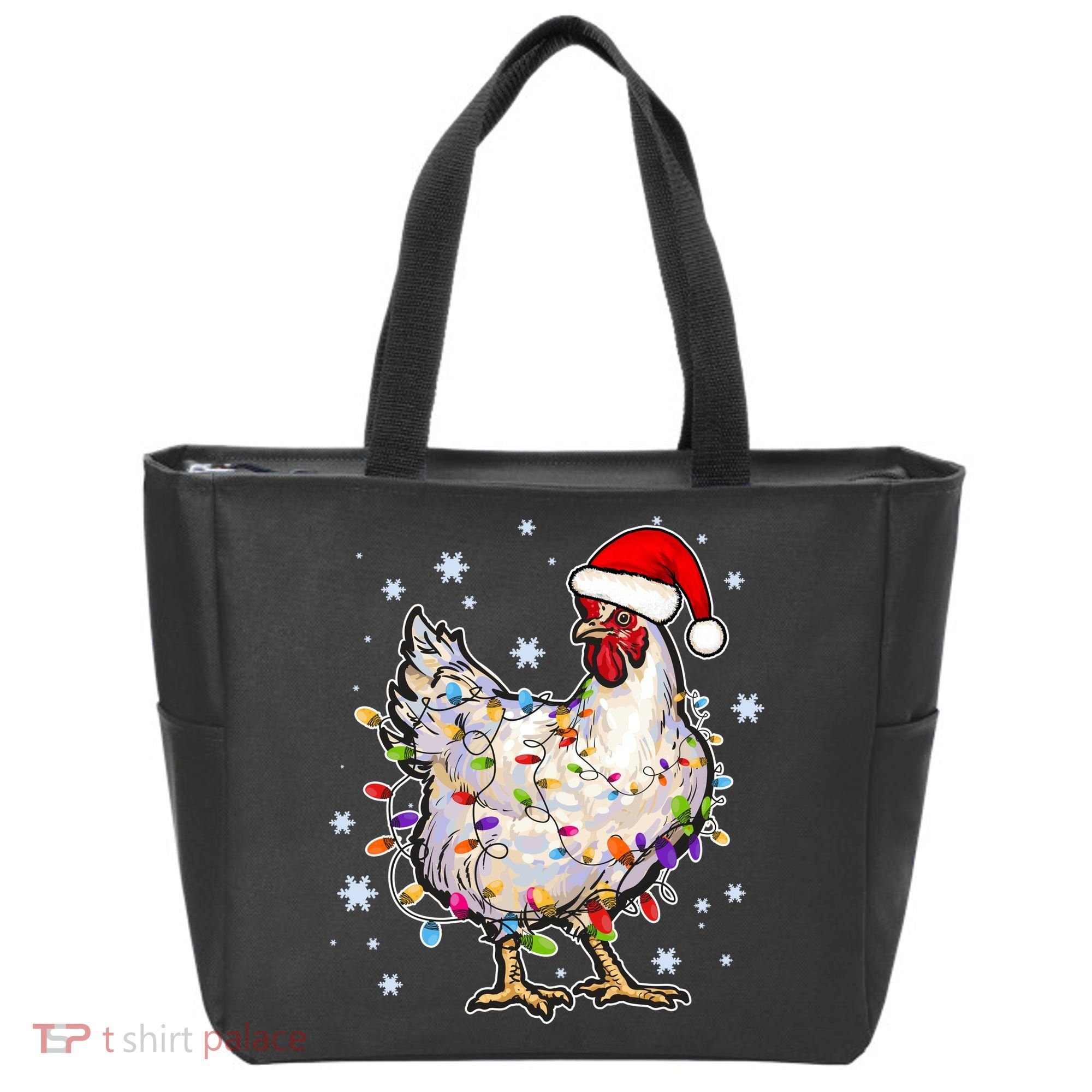 Christmas Santa Chicken Tote Bag