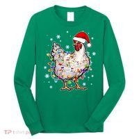 Christmas Santa Chicken Long Sleeve Shirt thumb 0