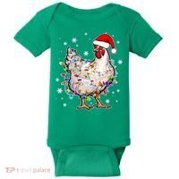 Christmas Santa Chicken Baby Bodysuit thumb 0
