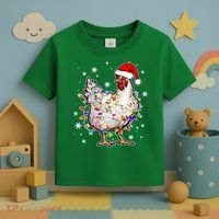Christmas Santa Chicken Toddler T-Shirt thumb 3
