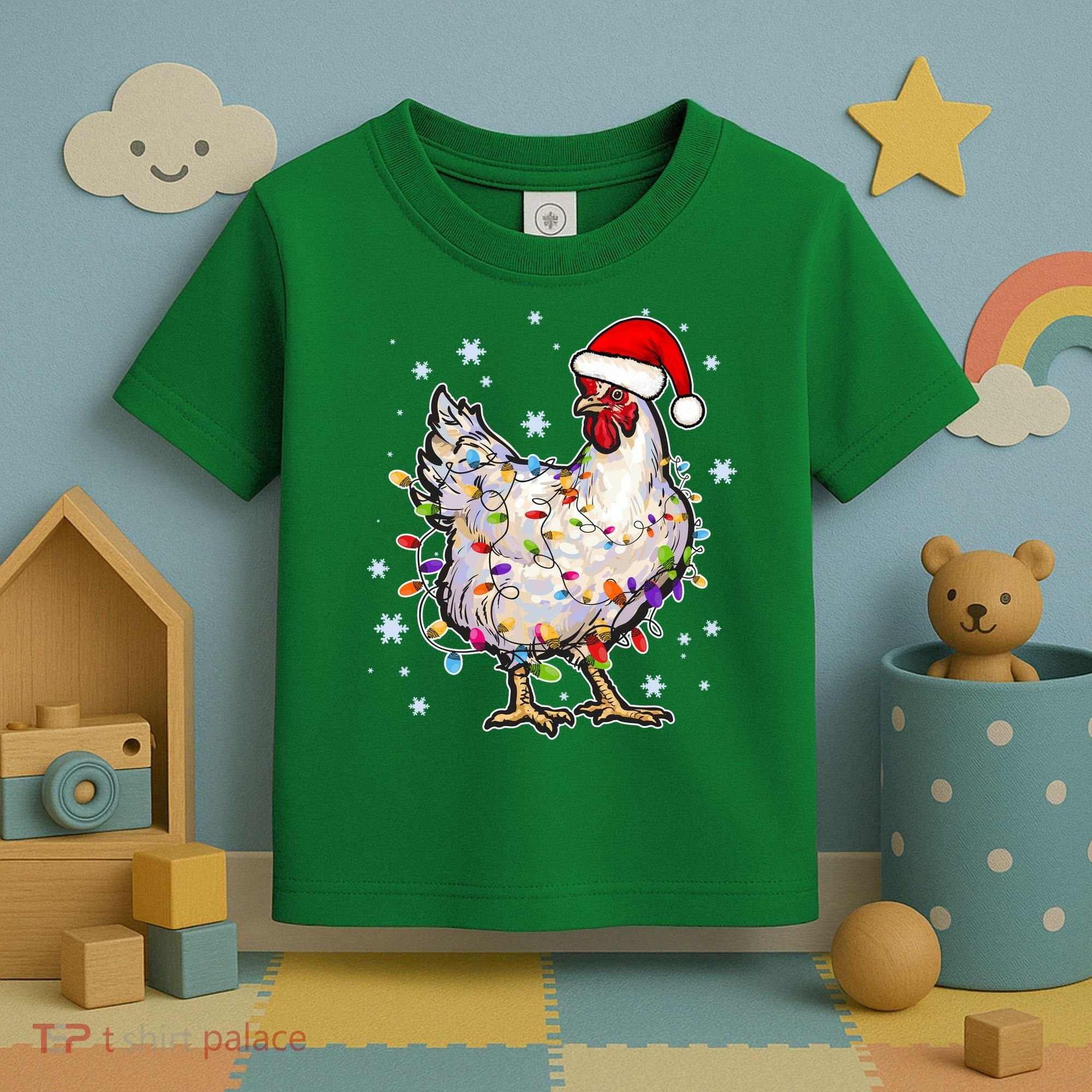 Christmas Santa Chicken Toddler T-Shirt