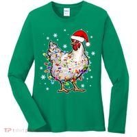 Christmas Santa Chicken Women's Long Sleeve Shirt thumb 0