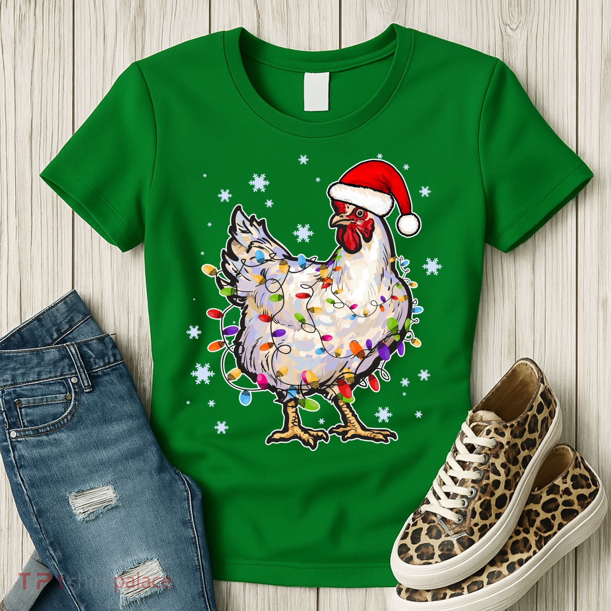Christmas Santa Chicken Women's T-Shirt
