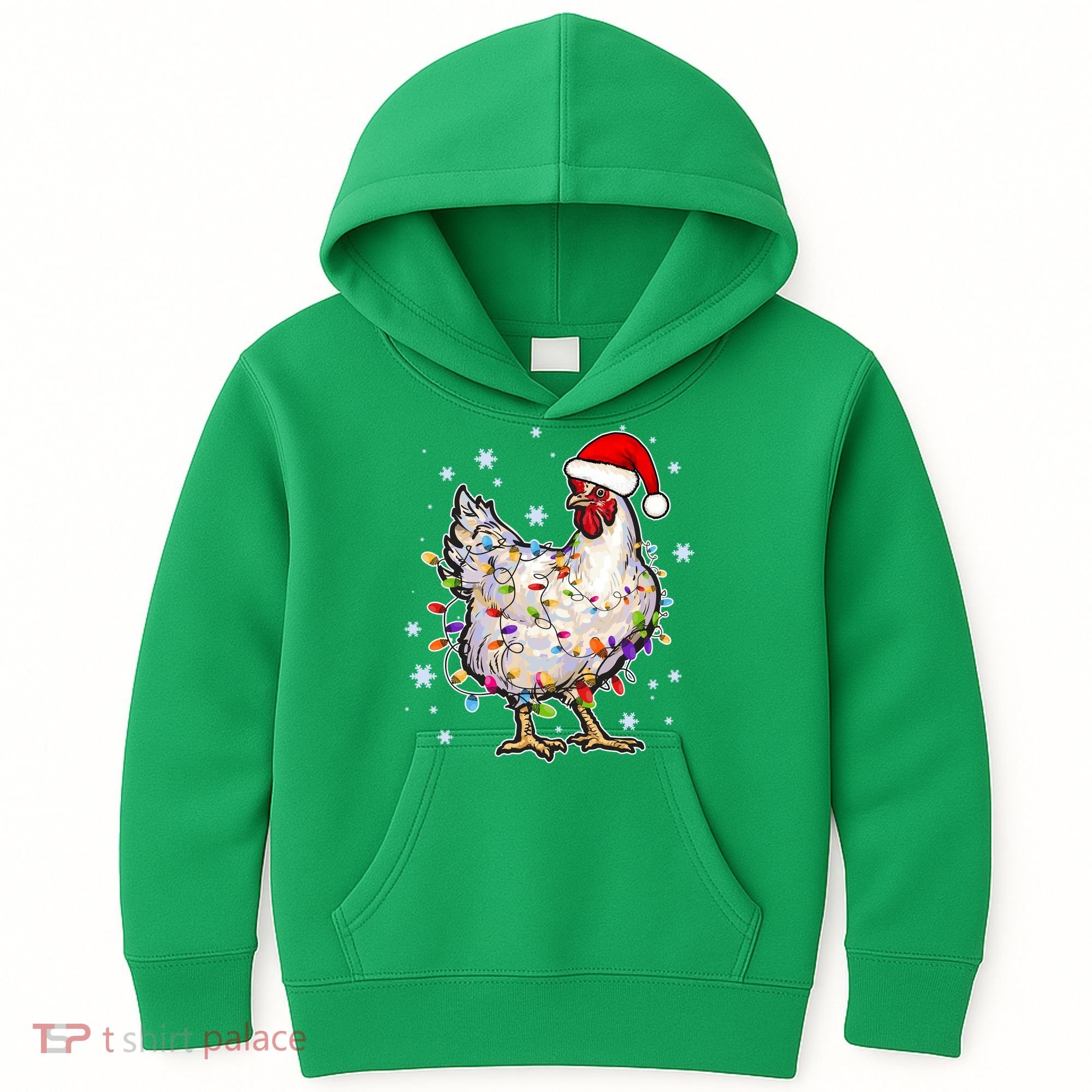 Christmas Santa Chicken Kids Hoodie