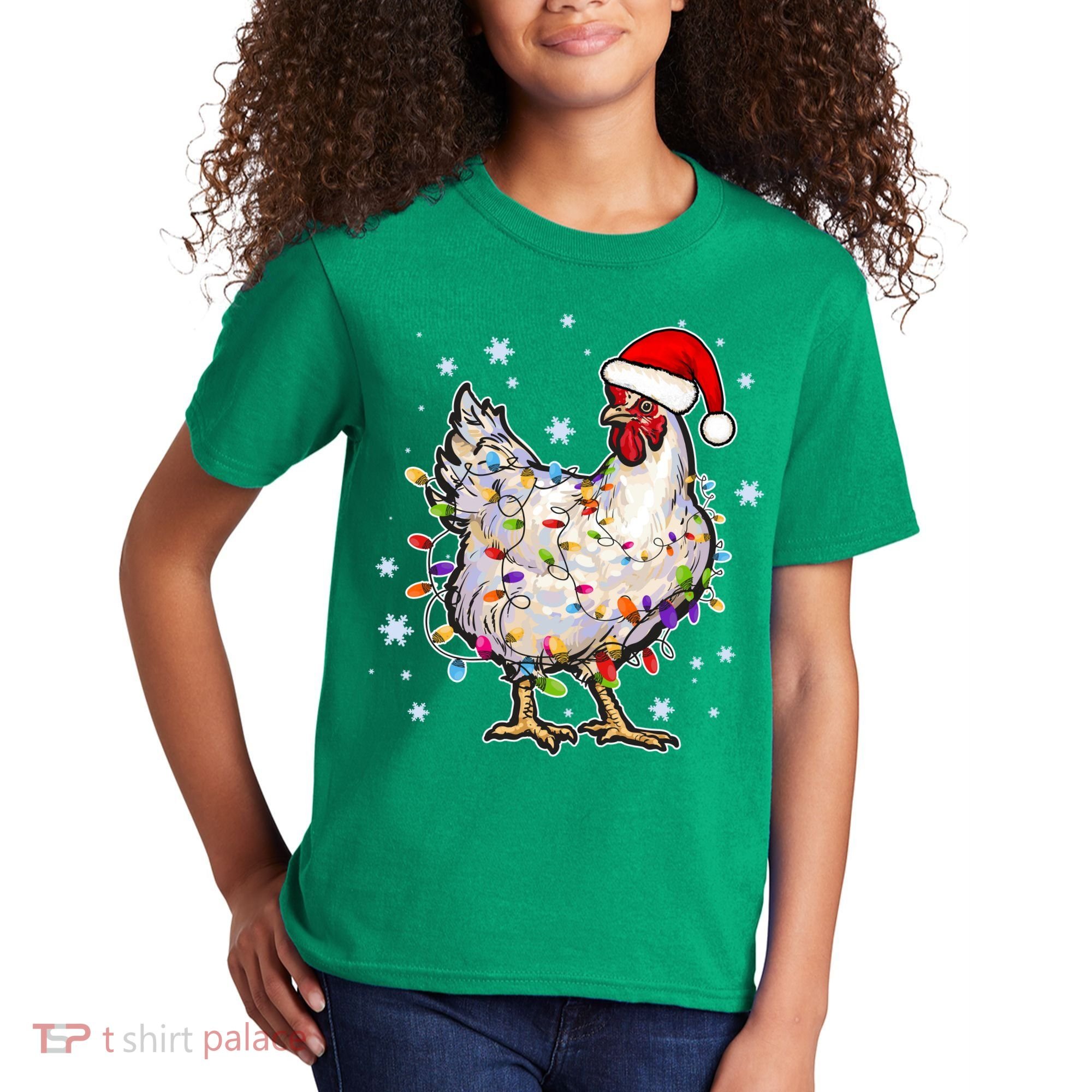 Christmas Santa Chicken Kids T-Shirt