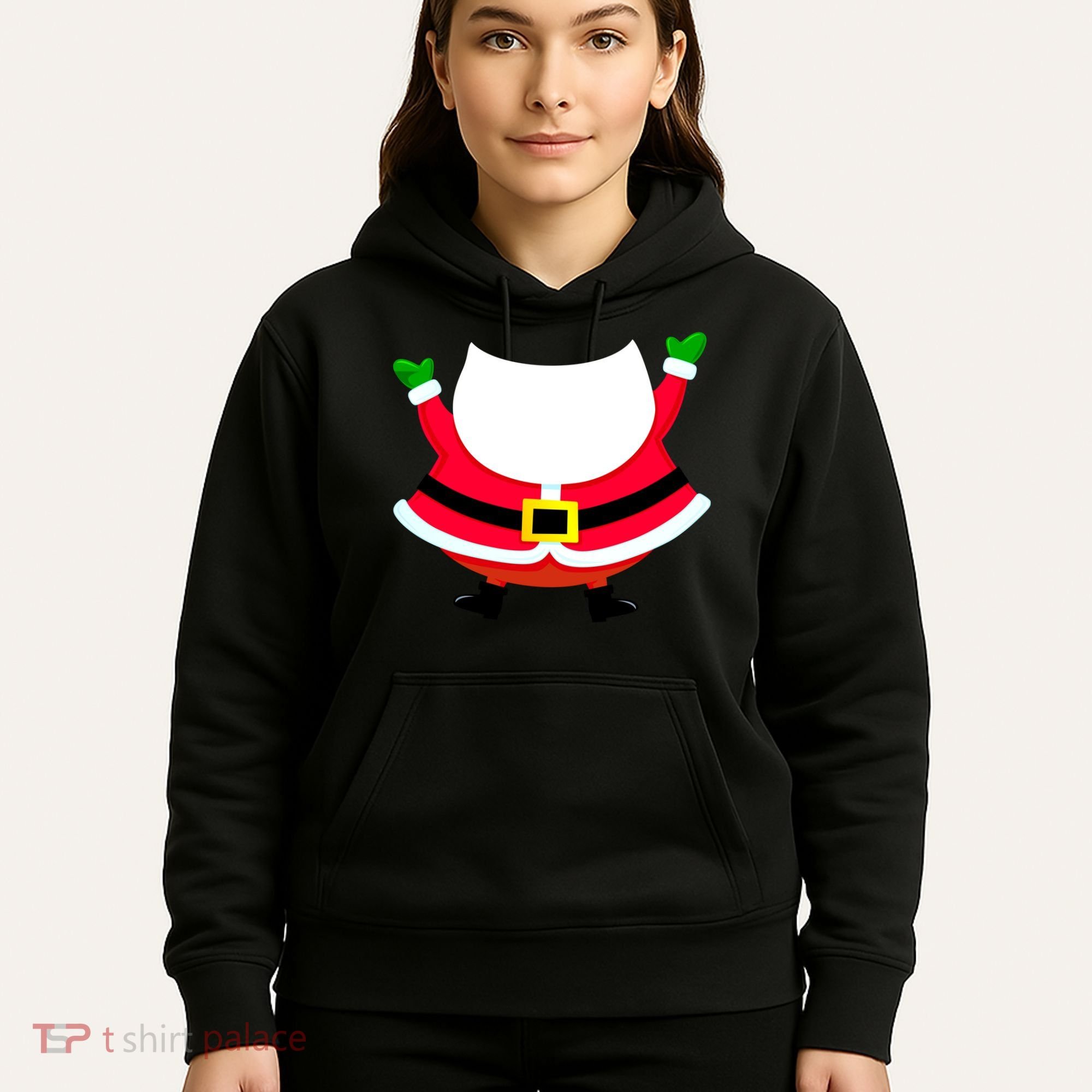 Christmas Santa Claus Big Head Suit Hoodie