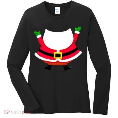 Christmas Santa Claus Big Head Suit Women's Long Sleeve Shirt