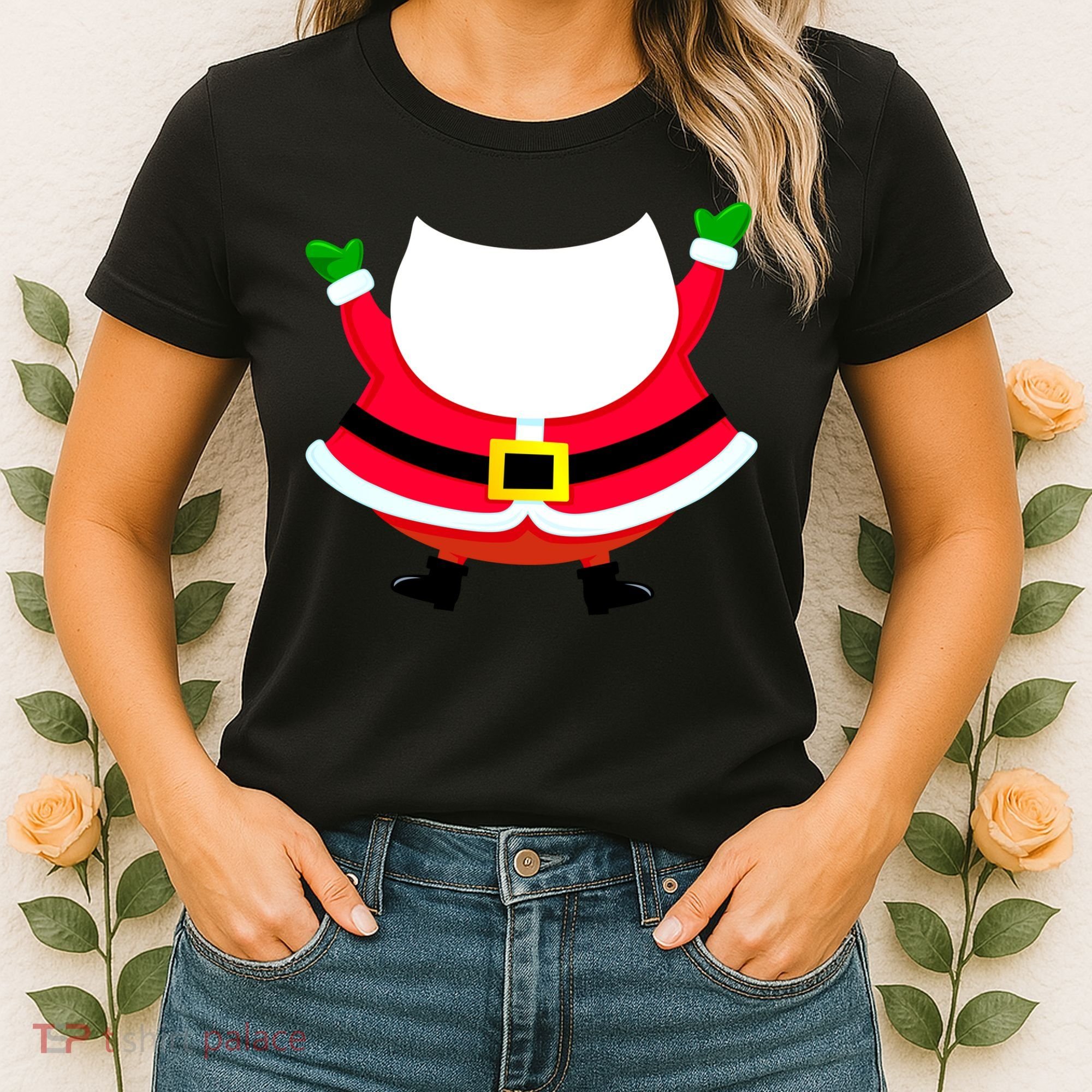 Christmas Santa Claus Big Head Suit Women's T-Shirt