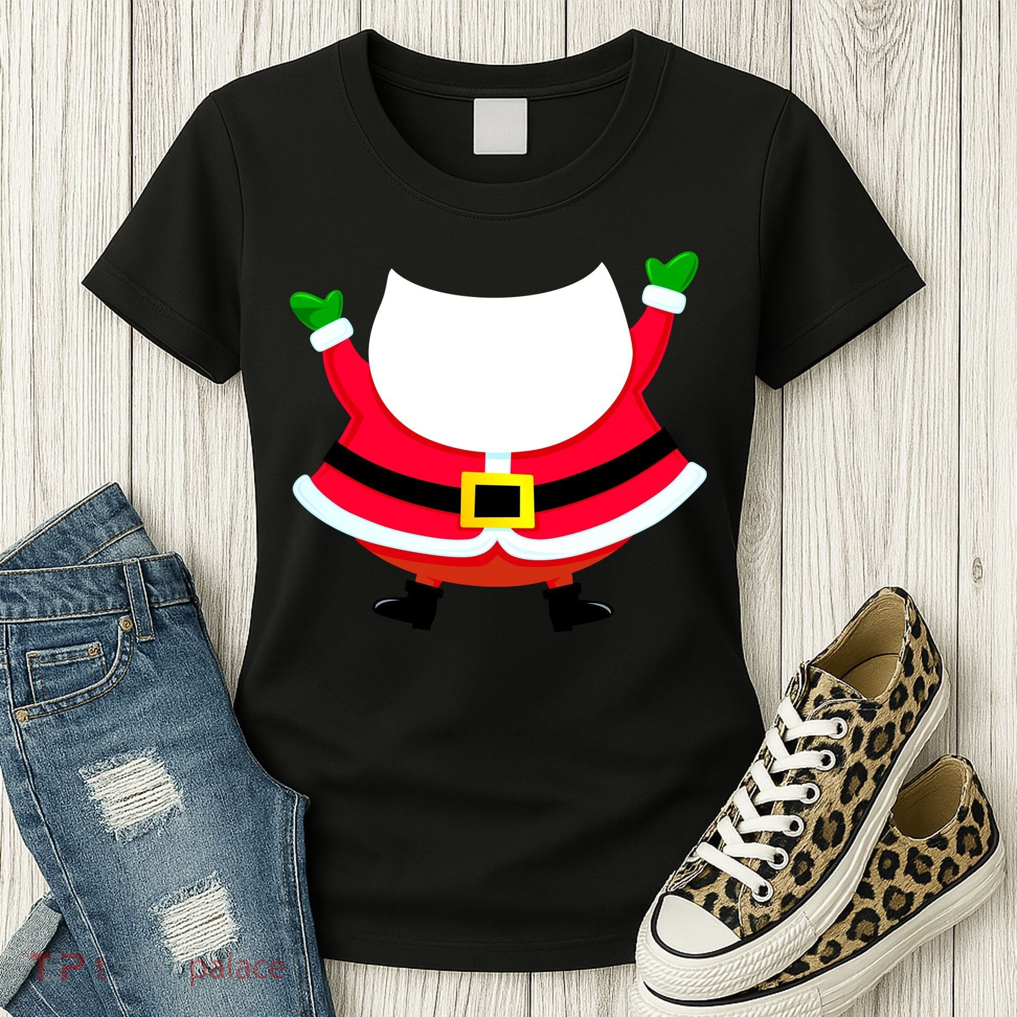 Christmas Santa Claus Big Head Suit Women's T-Shirt