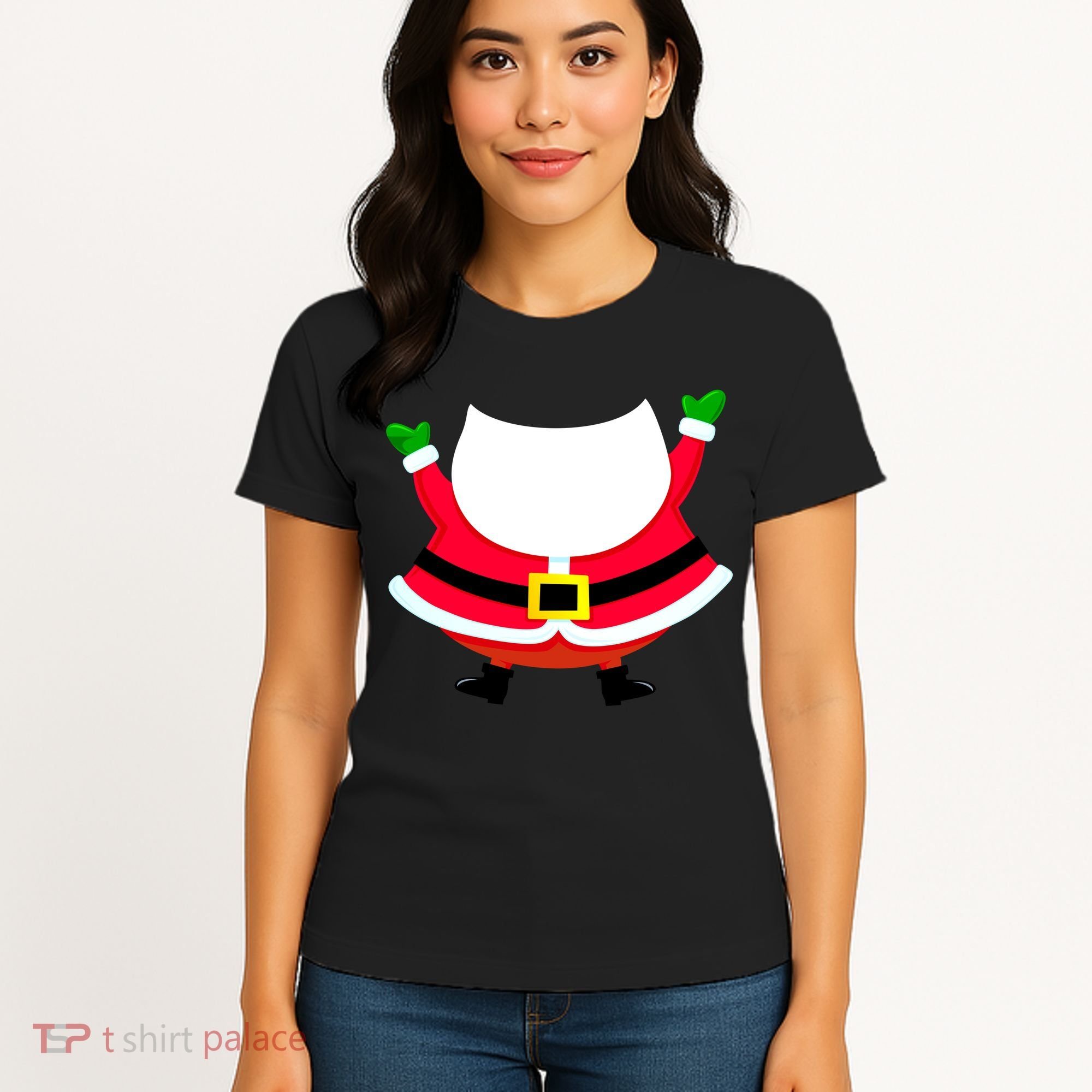 Christmas Santa Claus Big Head Suit Women's T-Shirt