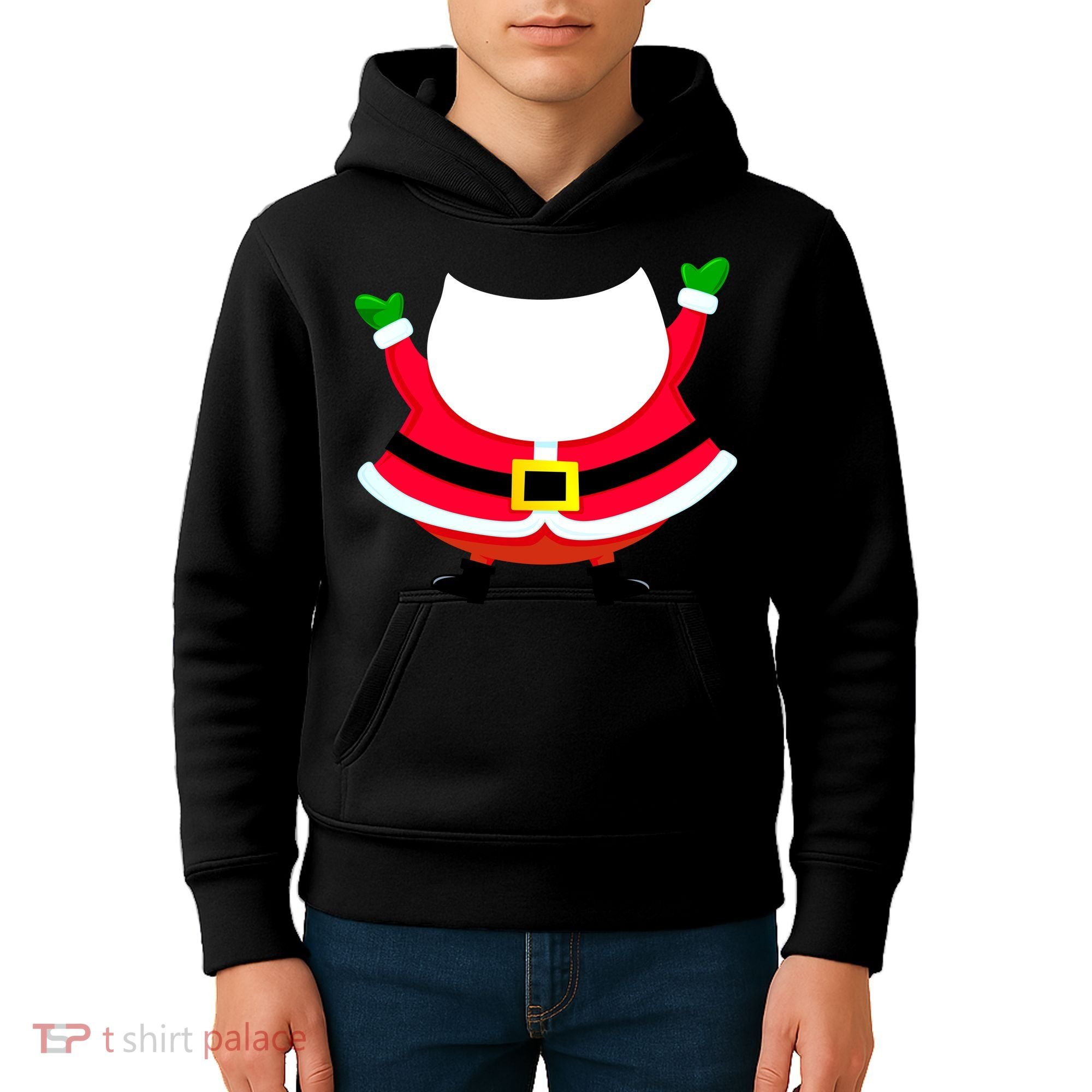 Christmas Santa Claus Big Head Suit Kids Hoodie