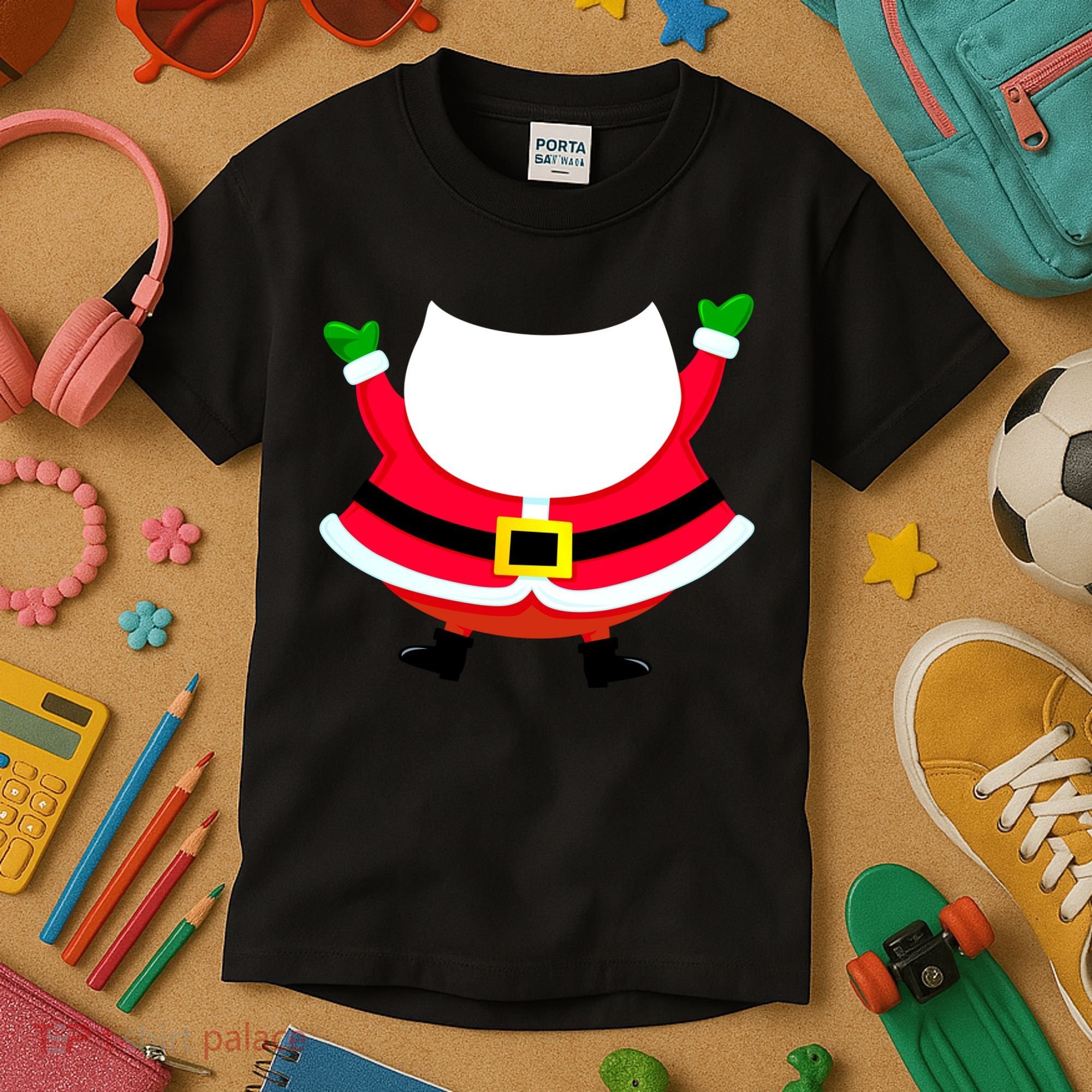 Christmas Santa Claus Big Head Suit Kids T-Shirt