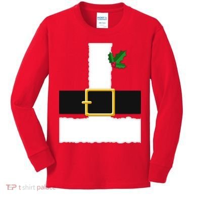Christmas Santa Costume Top Kids Long Sleeve Shirt