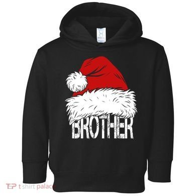 Christmas Santa Hat Brother Toddler Hoodie