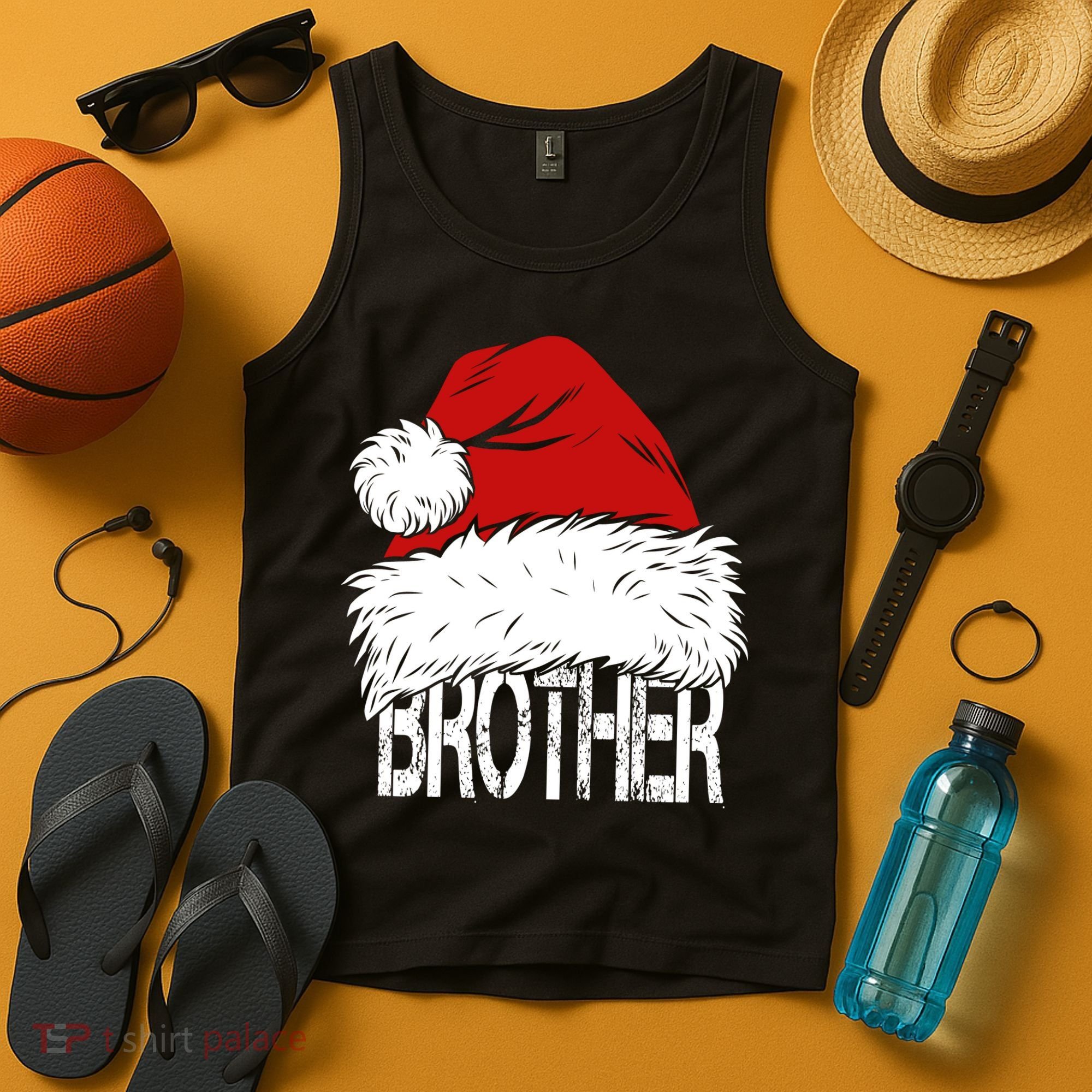 Christmas Santa Hat Brother Tank Top