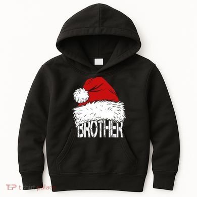 Christmas Santa Hat Brother Kids Hoodie