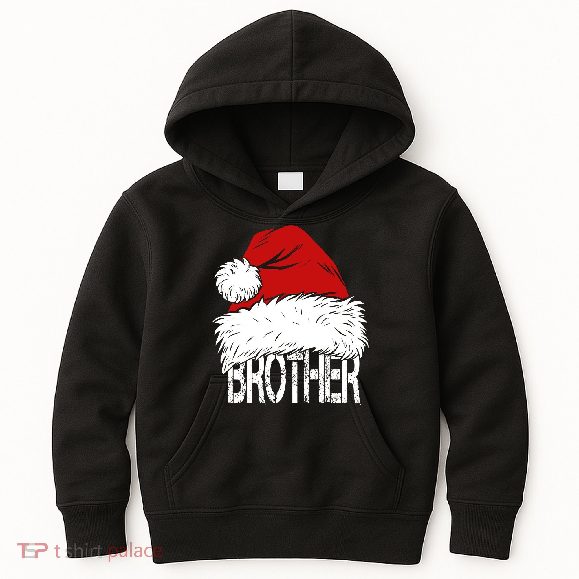 Christmas Santa Hat Brother Kids Hoodie