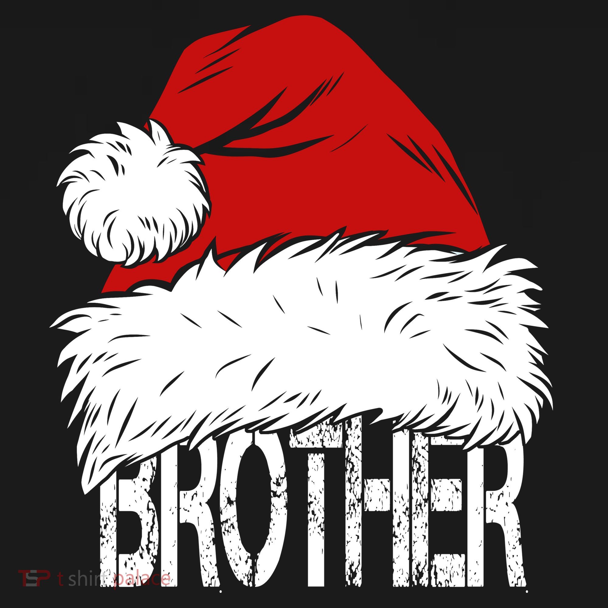 Christmas Santa Hat Brother Kids Long Sleeve Shirt
