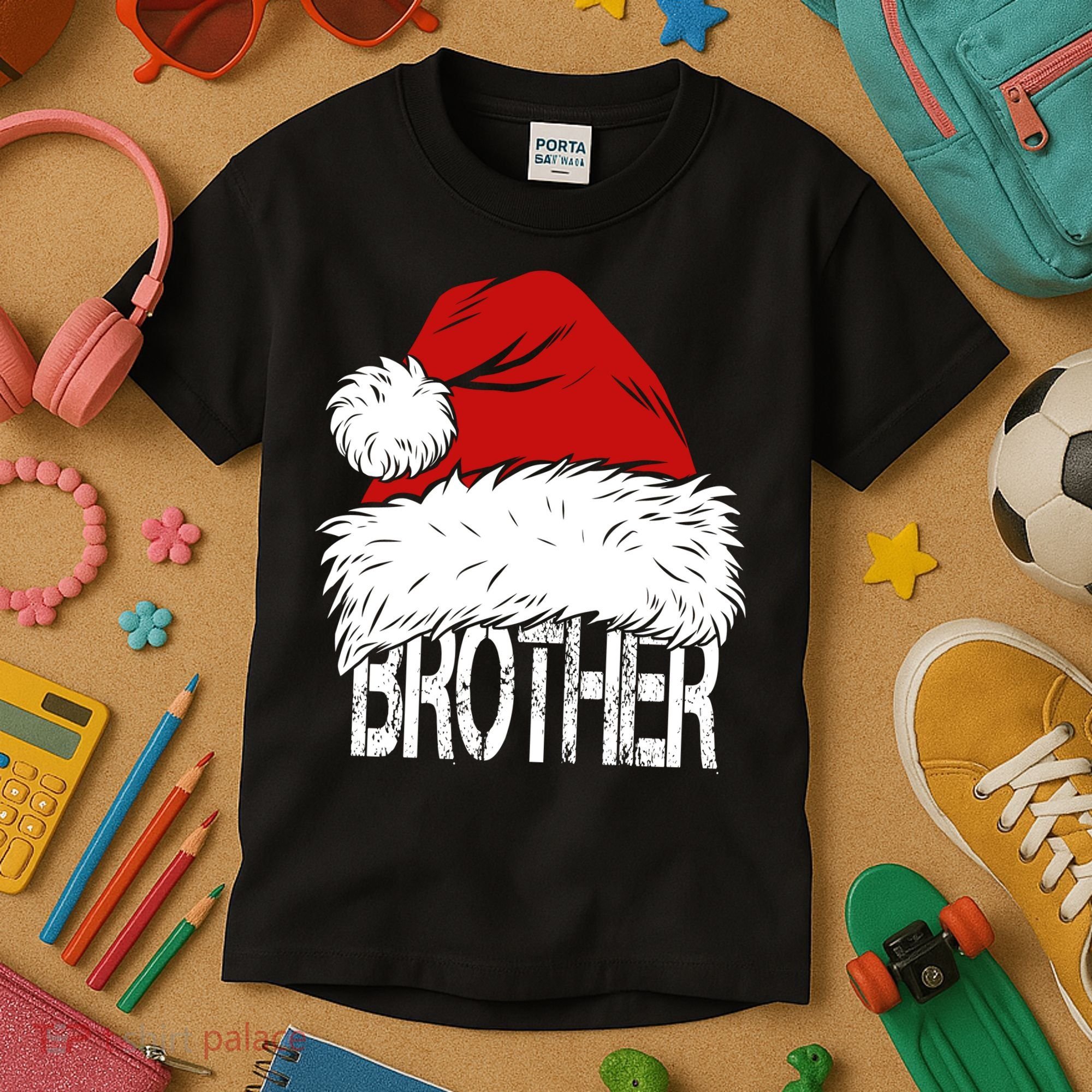 Christmas Santa Hat Brother Kids T-Shirt