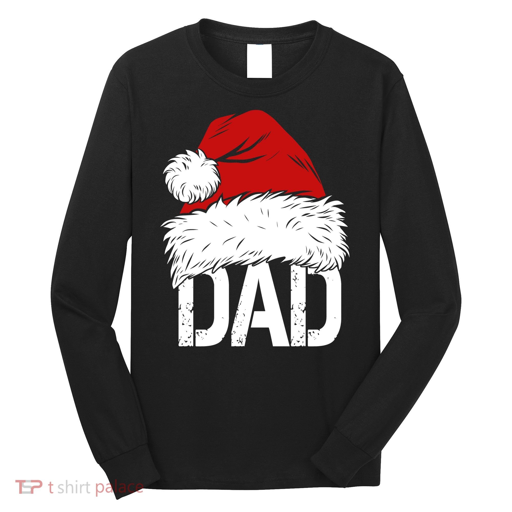 Christmas Santa Hat Dad Long Sleeve Shirt