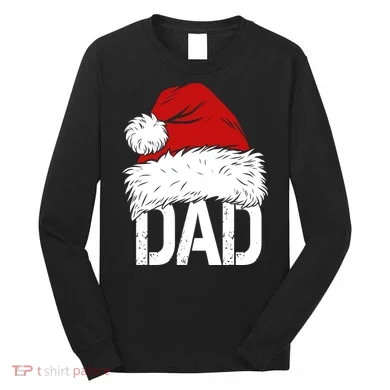 Christmas Santa Hat Dad Long Sleeve Shirt