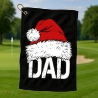 Christmas Santa Hat Dad Golf Towel thumb 1