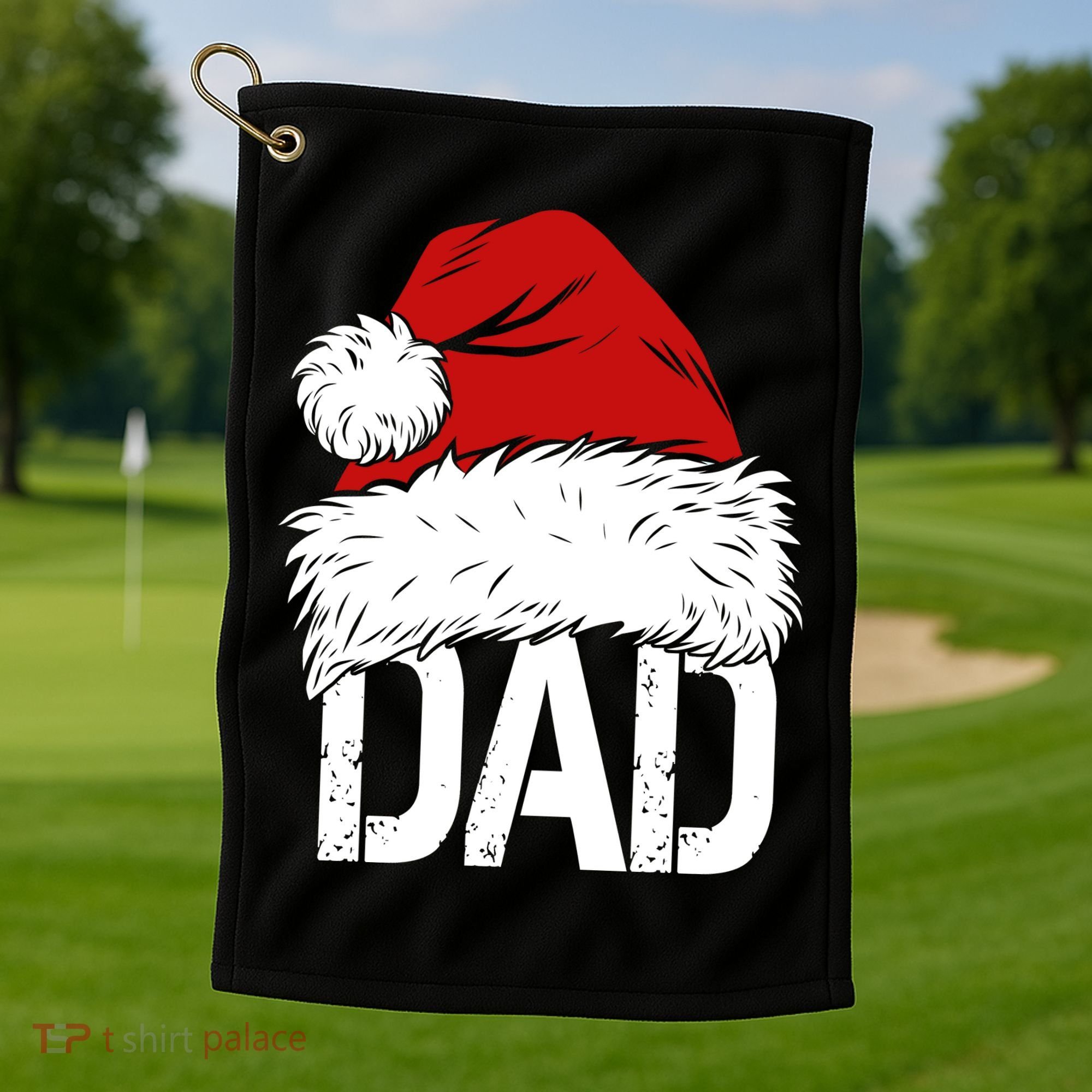 Christmas Santa Hat Dad Golf Towel