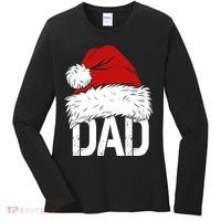 Christmas Santa Hat Dad Women's Long Sleeve Shirt thumb 0