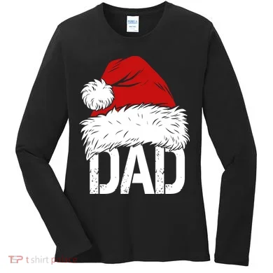 Christmas Santa Hat Dad Women's Long Sleeve Shirt