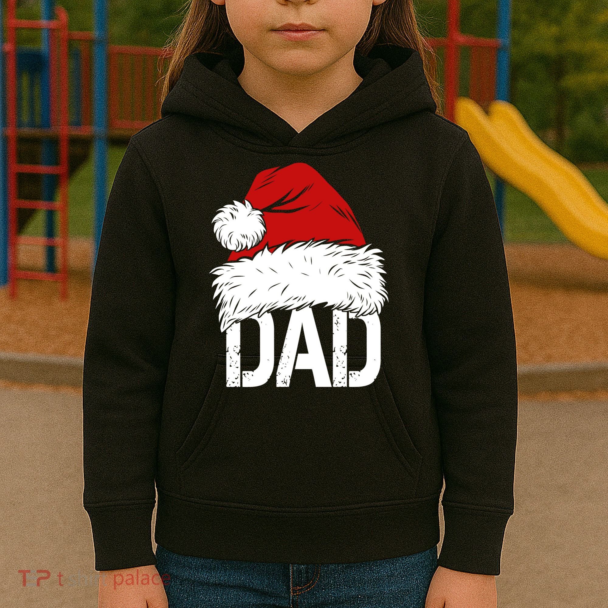 Christmas Santa Hat Dad Kids Hoodie