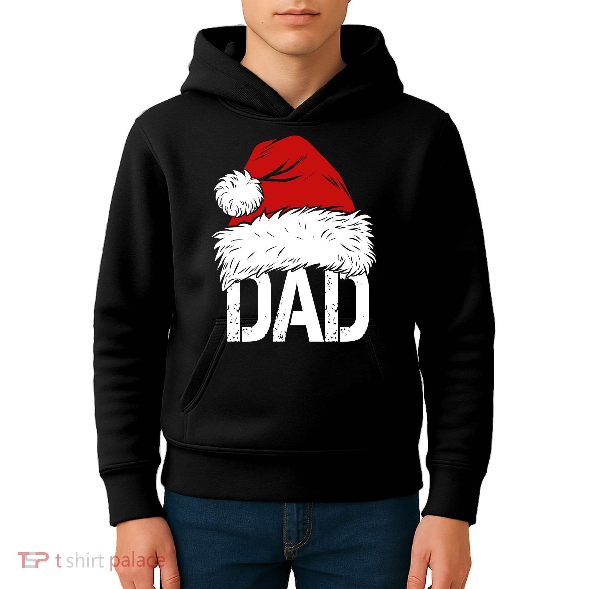 Christmas Santa Hat Dad Kids Hoodie