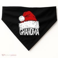 Christmas Santa Hat Grandma USA-Made Doggie Bandana thumb 0