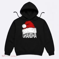 Christmas Santa Hat Grandma Hoodie thumb 0