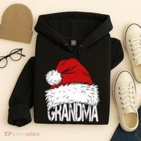 Christmas Santa Hat Grandma Hoodie thumb 4