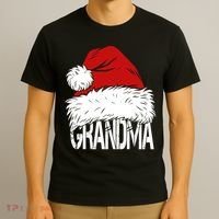 Christmas Santa Hat Grandma T-Shirt thumb 3