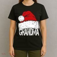 Christmas Santa Hat Grandma T-Shirt thumb 4