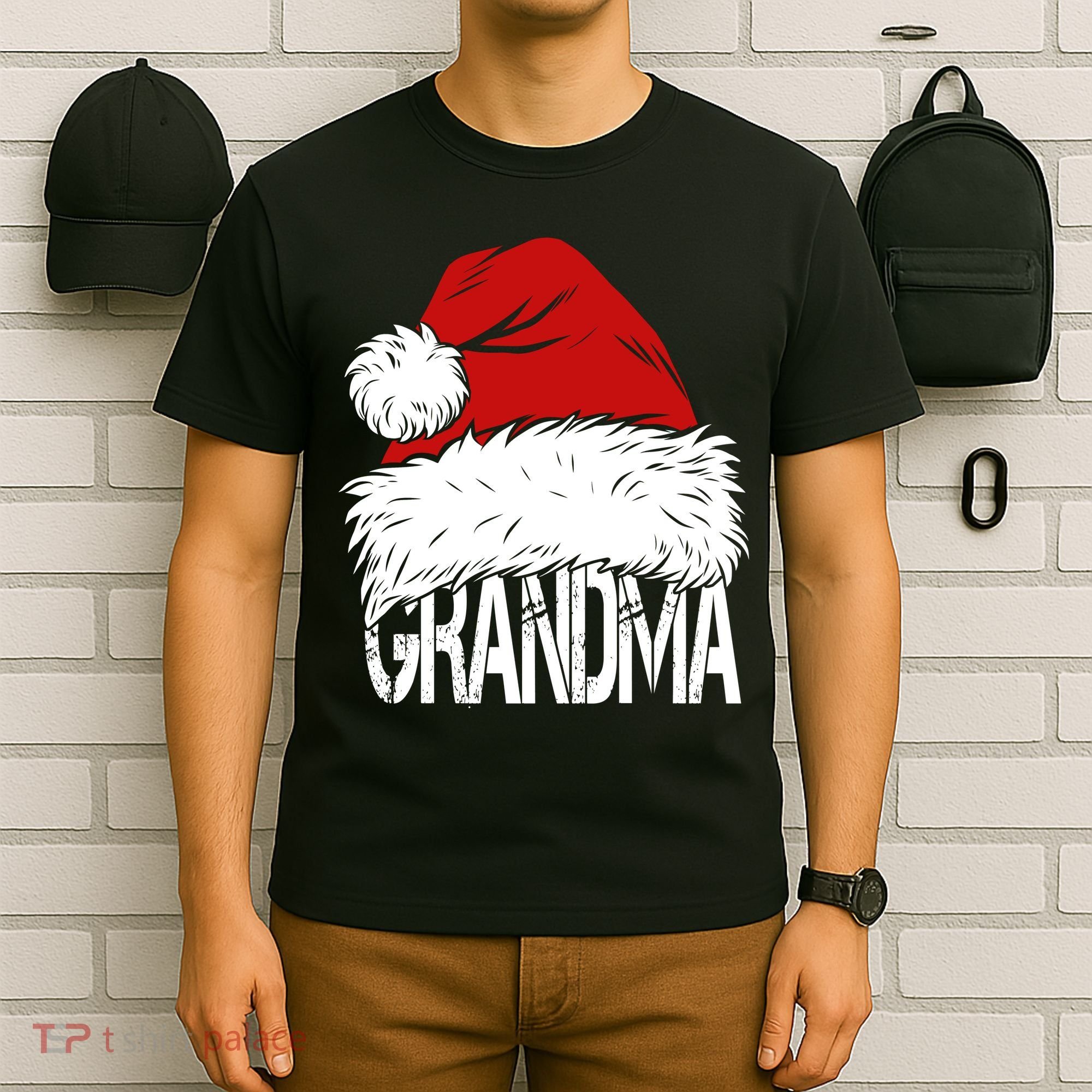 Christmas Santa Hat Grandma T-Shirt