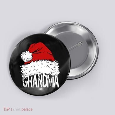 Christmas Santa Hat Grandma Button