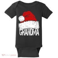 Christmas Santa Hat Grandma Baby Bodysuit thumb 0