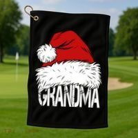 Christmas Santa Hat Grandma Golf Towel thumb 1