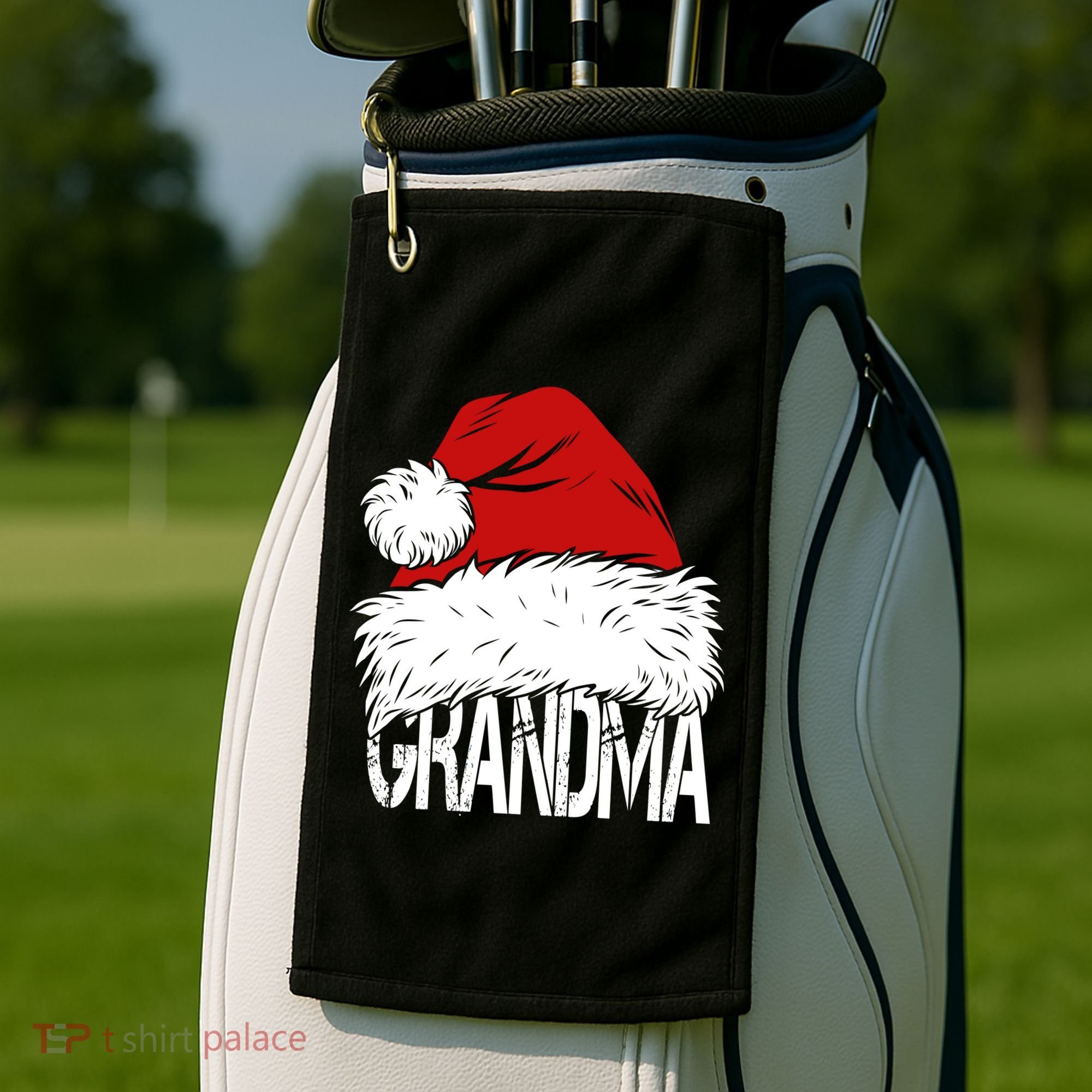 Christmas Santa Hat Grandma Golf Towel