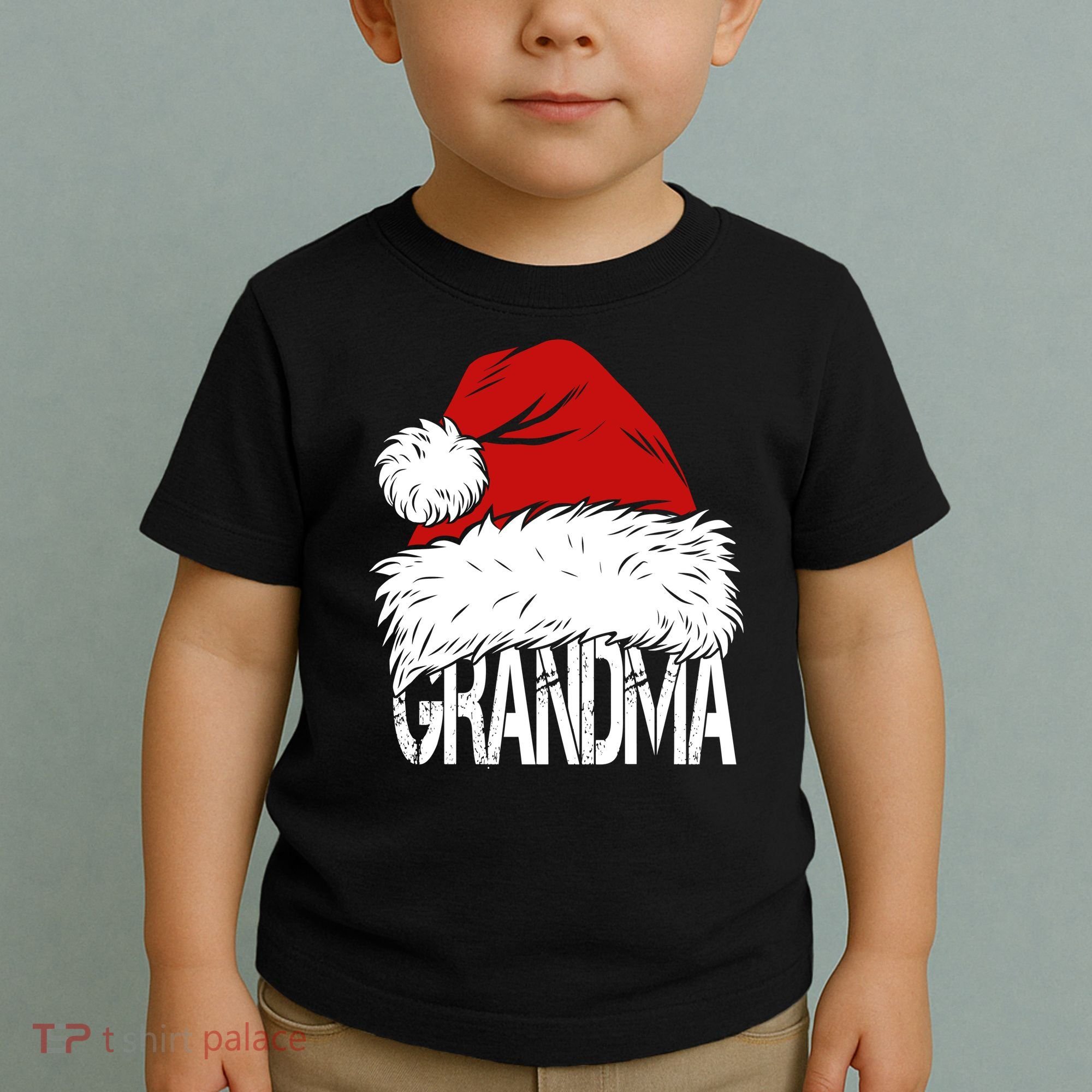 Christmas Santa Hat Grandma Toddler T-Shirt