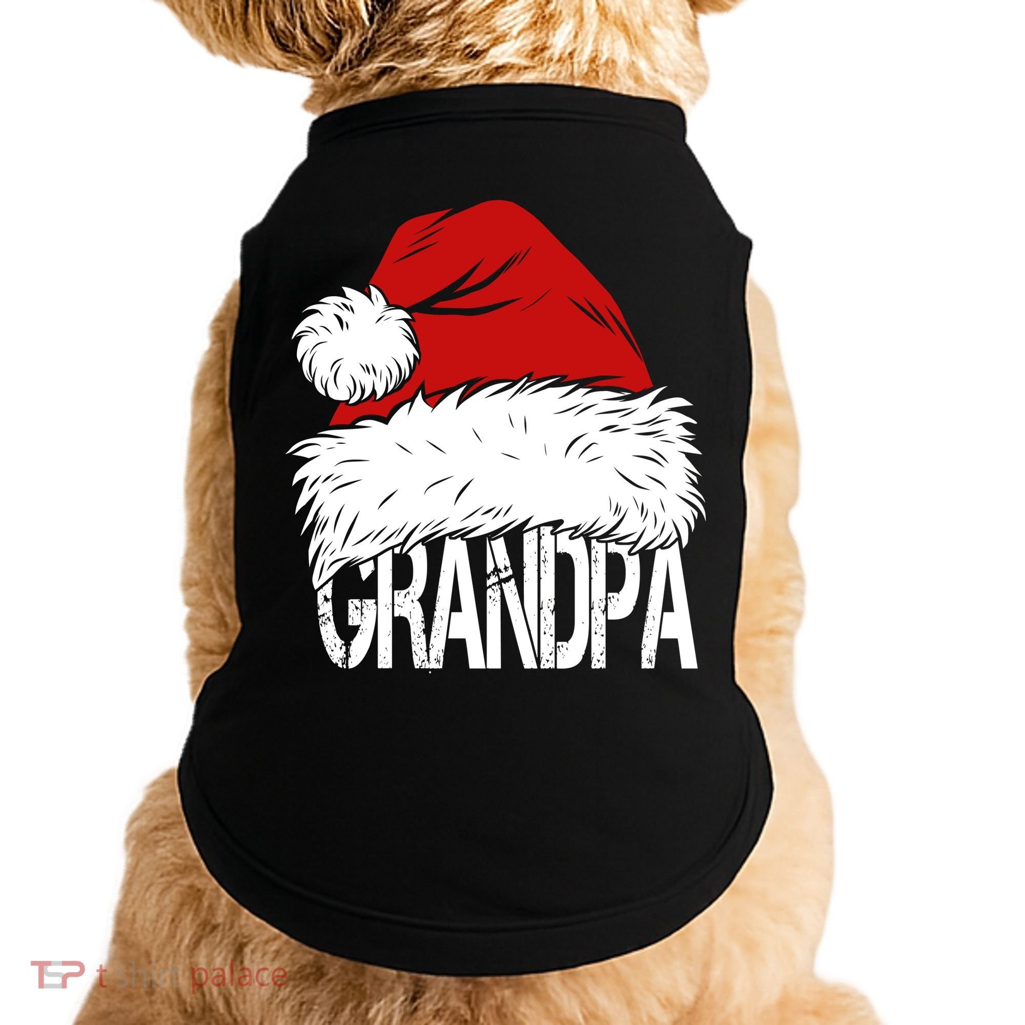 Christmas Santa Hat Grandpa Doggie Tank