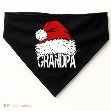 Christmas Santa Hat Grandpa USA-Made Doggie Bandana