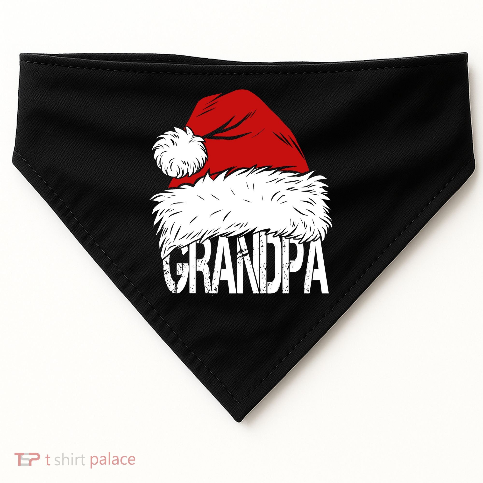 Christmas Santa Hat Grandpa USA-Made Doggie Bandana